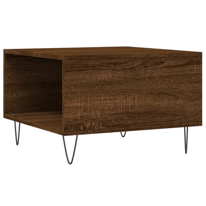 Table basse chêne marron 55x55x36,5 cm bois d'ingénierie – Image 6
