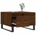 Table basse chêne marron 55x55x36,5 cm bois d'ingénierie – Image 2