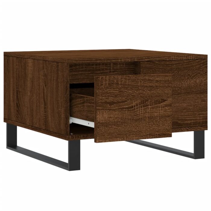 Table basse chêne marron 55x55x36,5 cm bois d'ingénierie – Image 4