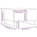 Table basse chêne marron 55x55x36,5 cm bois d'ingénierie – Image 9