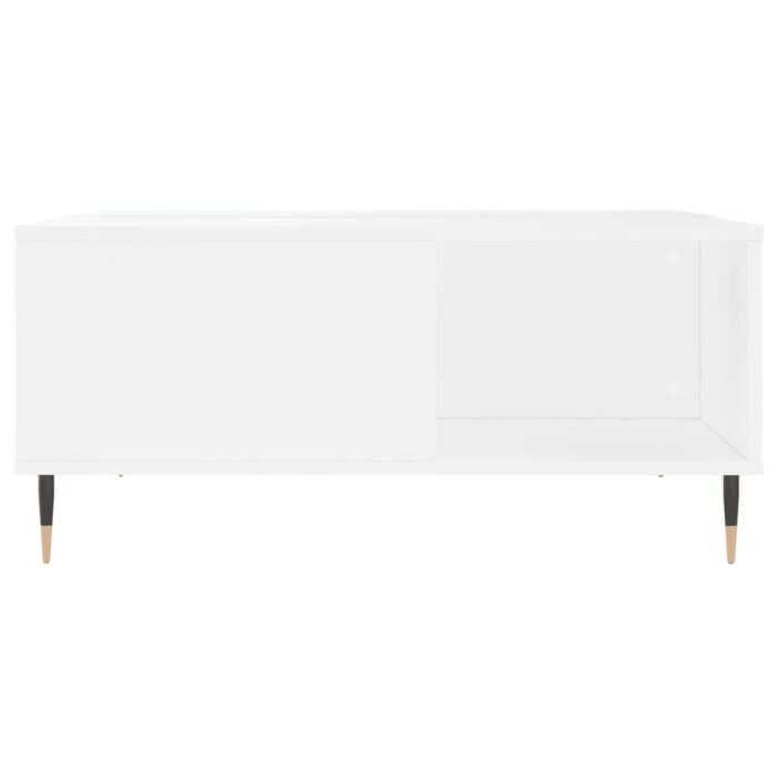 Table basse blanc 80x80x36,5 cm bois d'ingénierie – Image 2