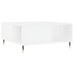 Table basse blanc 80x80x36,5 cm bois d'ingénierie – Image 4