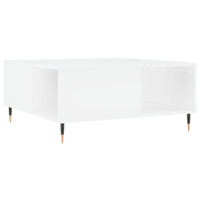 Table basse blanc 80x80x36,5 cm bois d'ingénierie – Image 4