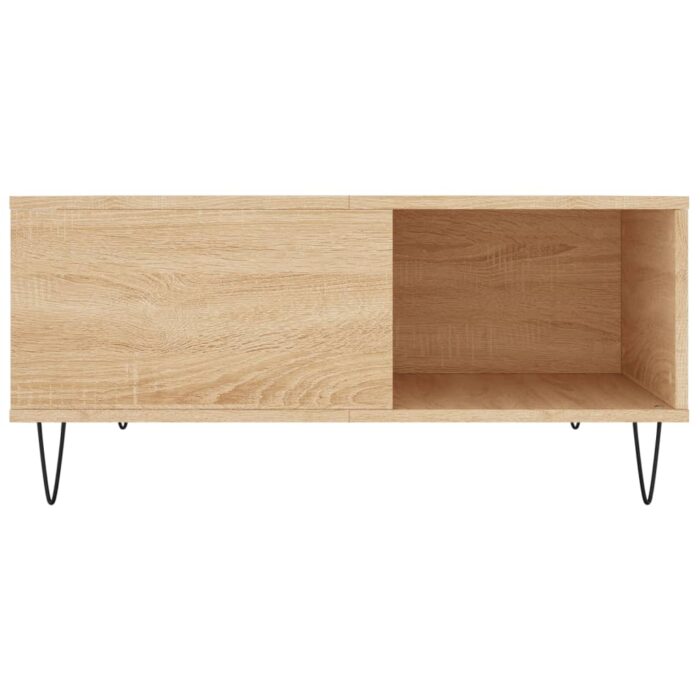 Table basse chêne sonoma 80x80x36,5 cm bois d'ingénierie – Image 3