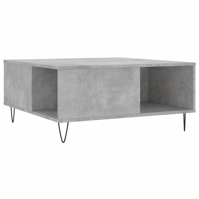 Table basse gris béton 80x80x36,5 cm bois d'ingénierie – Image 4