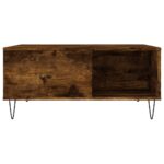 Table basse chêne fumé 80x80x36,5 cm bois d'ingénierie – Image 2