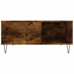 Table basse chêne fumé 80x80x36,5 cm bois d'ingénierie – Image 3