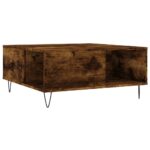 Table basse chêne fumé 80x80x36,5 cm bois d'ingénierie – Image 4