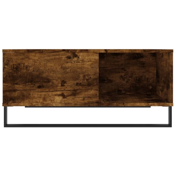 Table basse chêne fumé 80x80x36,5 cm bois d'ingénierie – Image 3