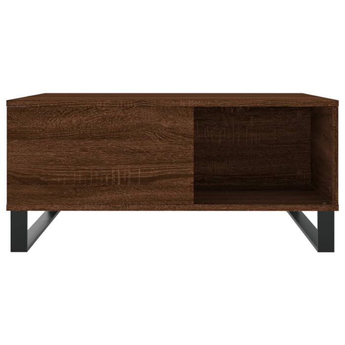 Table basse chêne marron 80x80x36,5 cm bois d'ingénierie – Image 2