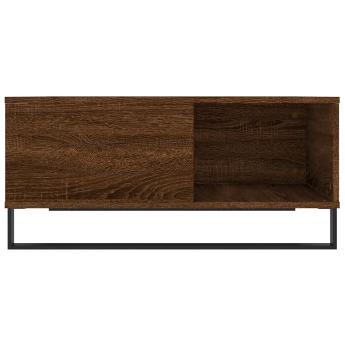 Table basse chêne marron 80x80x36,5 cm bois d'ingénierie – Image 3