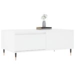 Table basse Blanc 90x50x36,5 cm Bois d'ingénierie – Image 2