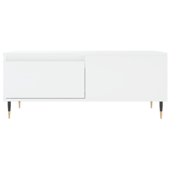 Table basse Blanc 90x50x36,5 cm Bois d'ingénierie – Image 3
