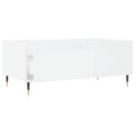 Table basse Blanc 90x50x36,5 cm Bois d'ingénierie – Image 4