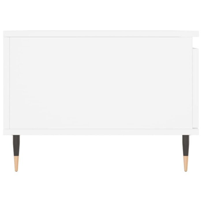 Table basse Blanc 90x50x36,5 cm Bois d'ingénierie – Image 5