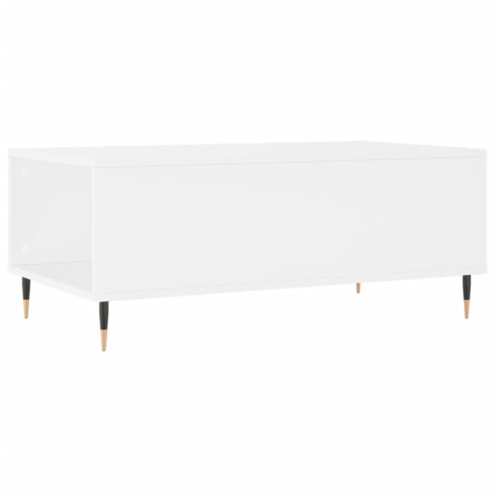 Table basse Blanc 90x50x36,5 cm Bois d'ingénierie – Image 6