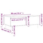 Table basse Blanc 90x50x36,5 cm Bois d'ingénierie – Image 9