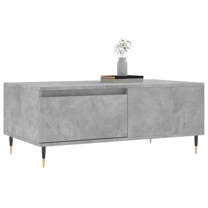 Table basse Gris béton 90x50x36,5 cm Bois d'ingénierie – Image 2