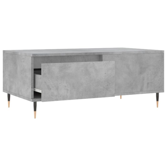 Table basse Gris béton 90x50x36,5 cm Bois d'ingénierie – Image 4