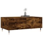 Table basse Chêne fumé 90x50x36,5 cm Bois d'ingénierie – Image 2