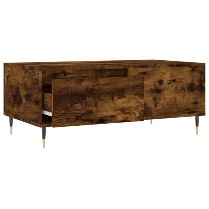 Table basse Chêne fumé 90x50x36,5 cm Bois d'ingénierie – Image 4