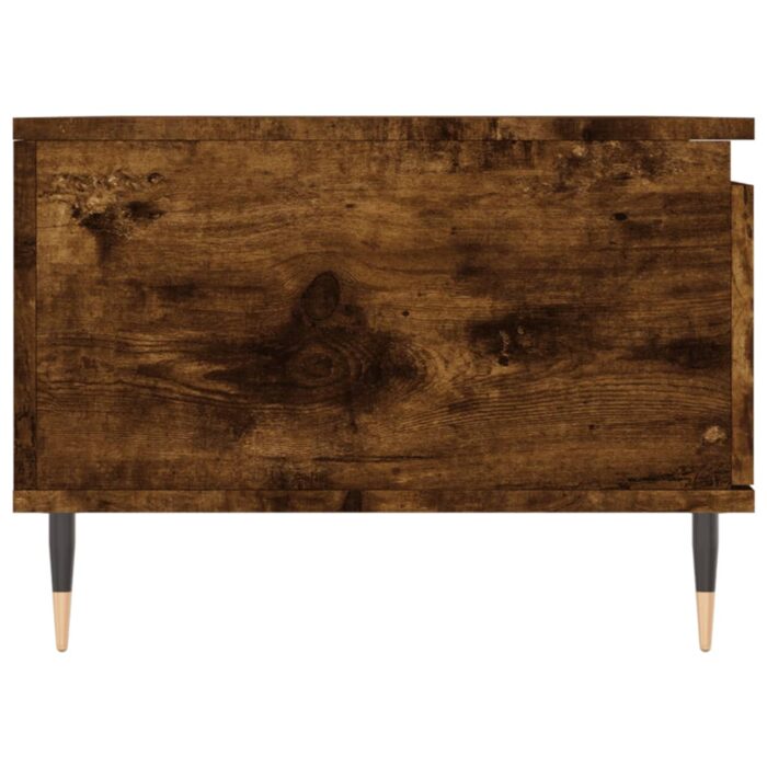 Table basse Chêne fumé 90x50x36,5 cm Bois d'ingénierie – Image 5