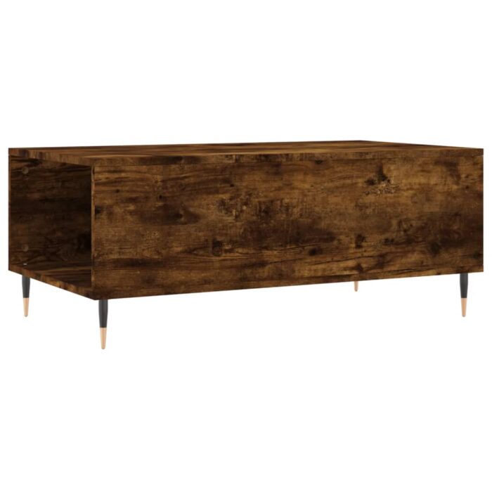 Table basse Chêne fumé 90x50x36,5 cm Bois d'ingénierie – Image 6