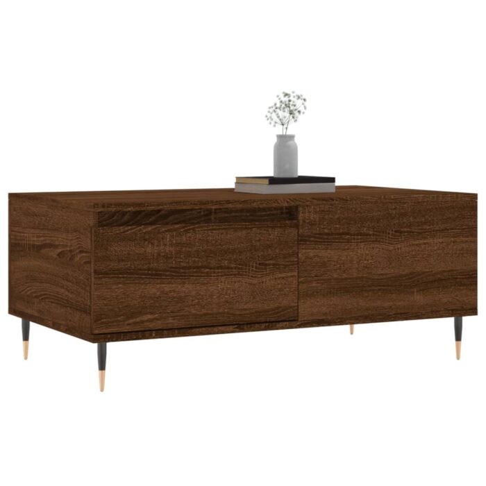 Table basse Chêne marron 90x50x36,5 cm Bois d'ingénierie – Image 2
