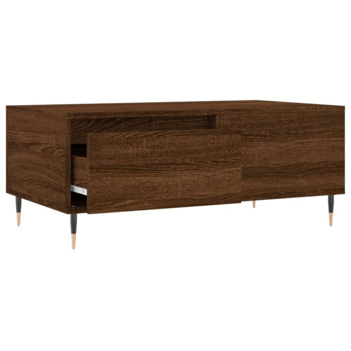 Table basse Chêne marron 90x50x36,5 cm Bois d'ingénierie – Image 4