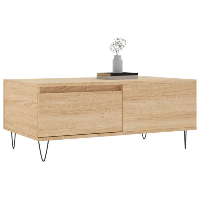 Table basse Chêne sonoma 90x50x36,5 cm Bois d'ingénierie – Image 2