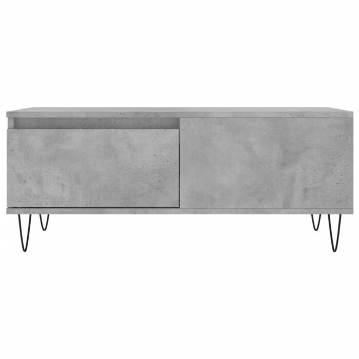 Table basse Gris béton 90x50x36,5 cm Bois d'ingénierie – Image 3