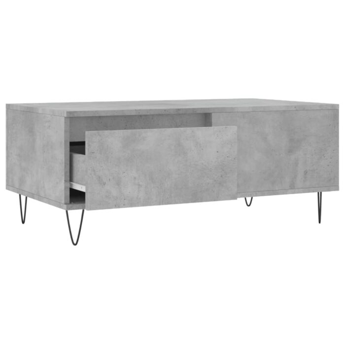 Table basse Gris béton 90x50x36,5 cm Bois d'ingénierie – Image 4