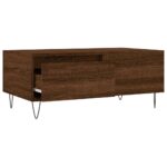 Table basse Chêne marron 90x50x36,5 cm Bois d'ingénierie – Image 4