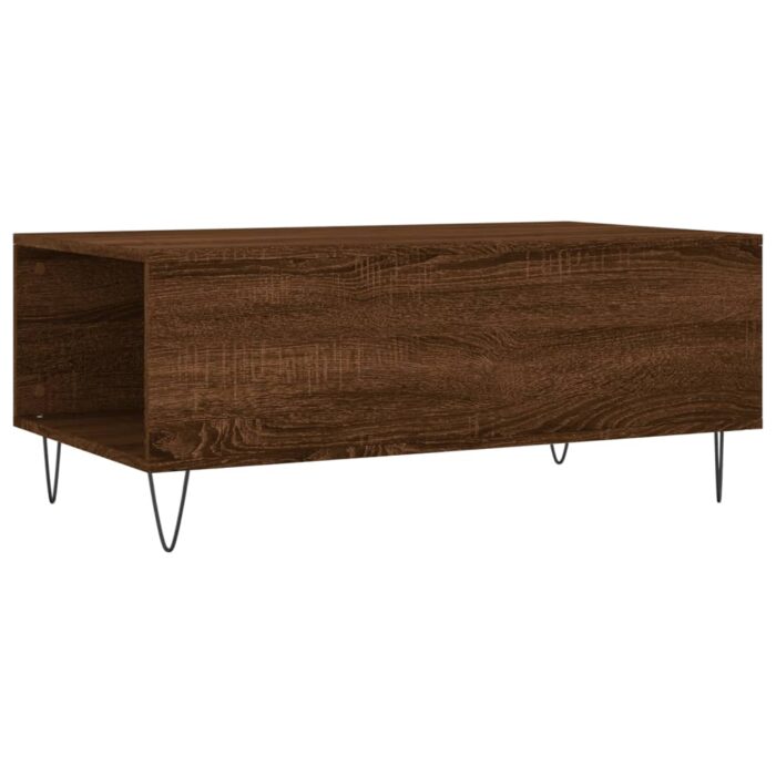 Table basse Chêne marron 90x50x36,5 cm Bois d'ingénierie – Image 6
