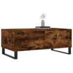 Table basse Chêne fumé 90x50x36,5 cm Bois d'ingénierie – Image 2