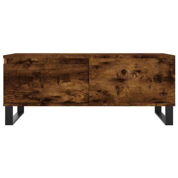 Table basse Chêne fumé 90x50x36,5 cm Bois d'ingénierie – Image 3