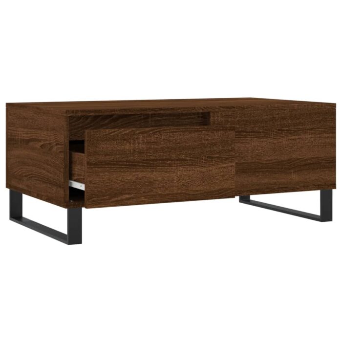 Table basse Chêne marron 90x50x36,5 cm Bois d'ingénierie – Image 4