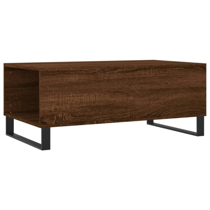 Table basse Chêne marron 90x50x36,5 cm Bois d'ingénierie – Image 6