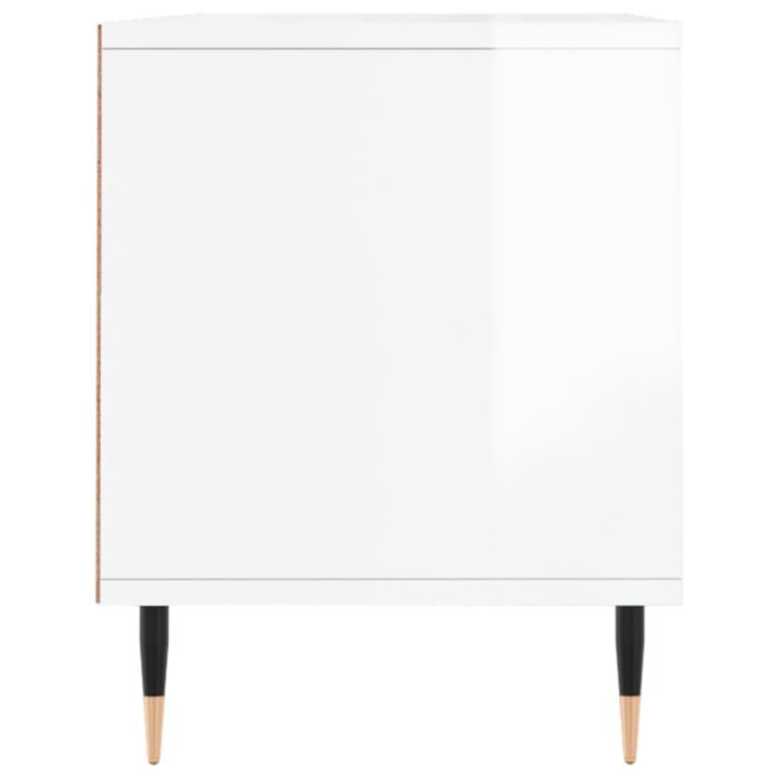 Meuble TV blanc brillant 100x34,5x44,5 cm bois d'ingénierie – Image 5