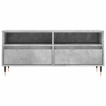 Meuble TV gris béton 100x34,5x44,5 cm bois d'ingénierie – Image 3