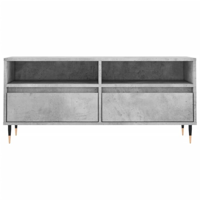 Meuble TV gris béton 100x34,5x44,5 cm bois d'ingénierie – Image 3