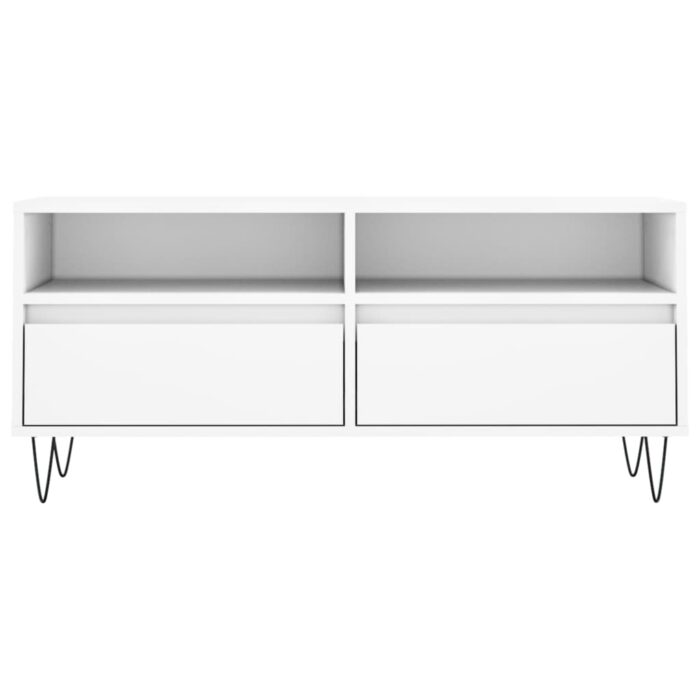 Meuble TV blanc 100x34,5x44,5 cm bois d'ingénierie – Image 3