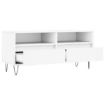 Meuble TV blanc 100x34,5x44,5 cm bois d'ingénierie – Image 4