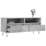 Meuble TV gris béton 100x34,5x44,5 cm bois d'ingénierie – Image 2