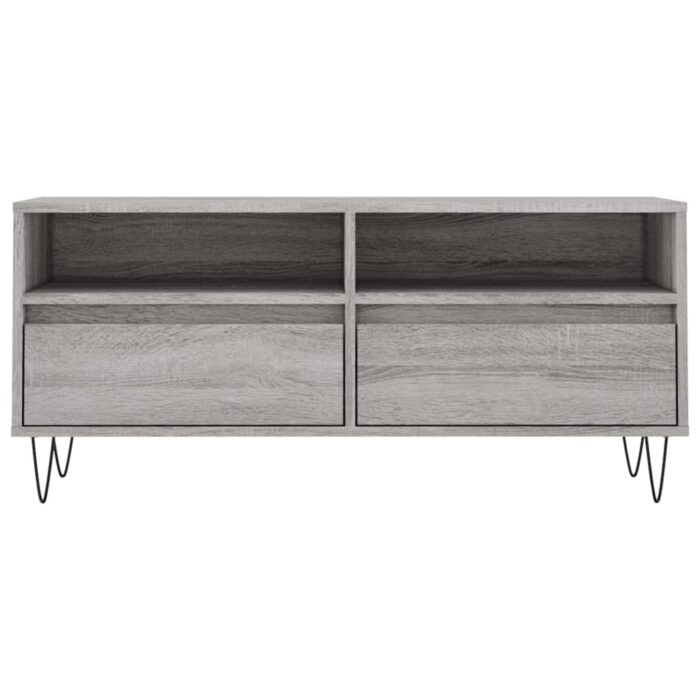 Meuble TV sonoma gris 100x34,5x44,5 cm bois d'ingénierie – Image 3