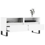 Meuble TV blanc 100x34,5x44,5 cm bois d'ingénierie – Image 2