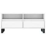 Meuble TV blanc 100x34,5x44,5 cm bois d'ingénierie – Image 3