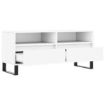 Meuble TV blanc 100x34,5x44,5 cm bois d'ingénierie – Image 4