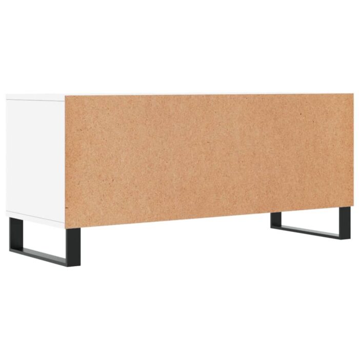 Meuble TV blanc 100x34,5x44,5 cm bois d'ingénierie – Image 6
