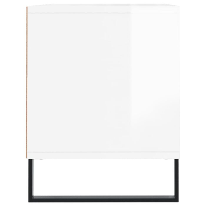 Meuble TV blanc brillant 100x34,5x44,5 cm bois d'ingénierie – Image 5